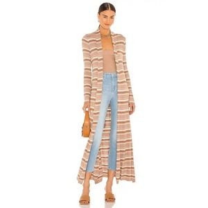 L’agence Marija Long Duster Striped Cardigan Metallic